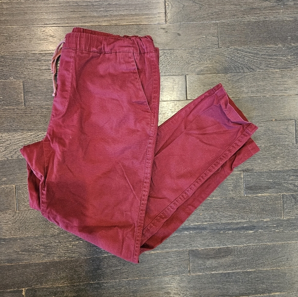Wildfang Drawstring Pant Straight Leg - Brick Red - SZ Small - Picture 5 of 9